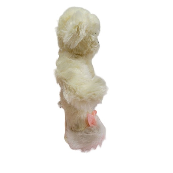 Annette Funicello Jointed White Teddy Bear Bunny Rabbit Slippers Heart Chain 13" - Picture 6 of 10